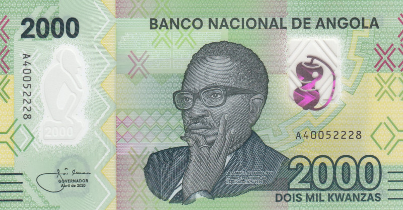 Angola, 2.000 Kwanzas, 2020, UNC, p163
Banco Nacional de Angola, Polymer
Estim...