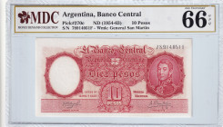 Argentina, 10 Pesos, 1954/1963, UNC, p270c
MDC 66 GPQ
Estimate: USD 20 - 40