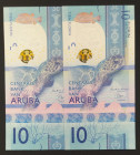 Aruba, 10 Florin, 2019, UNC, p21, (Total 2 consecutive banknotes)
Centrale Bank van Aruba
Estimate: USD 20 - 40