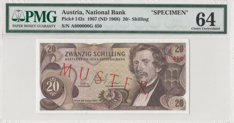 Austria, 20 Shillings, 1968, UNC, p142s, SPECIMEN
PMG 64
Estimate: USD 250 - 5...
