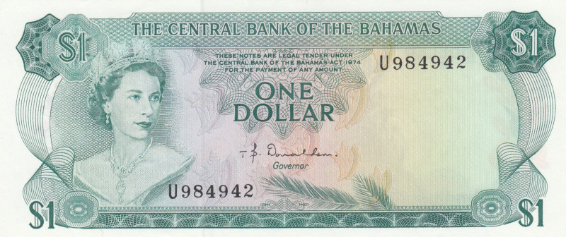 Bahamas, 1 Dollar, 1974, AUNC, p35a
Queen Elizabeth II. Potrait
Estimate: USD ...