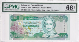 Bahamas, 10 Dollars, 1996, UNC, p59
PMG 66 EPQ
Estimate: USD 200 - 400