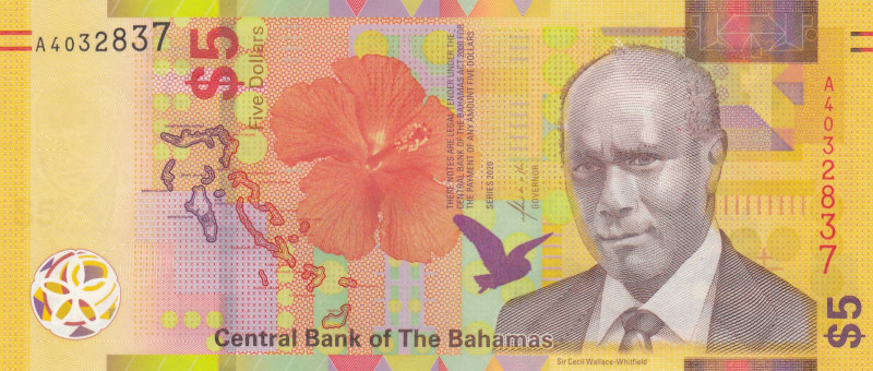 Bahamas, 5 Dollars, 2020, UNC, p78A
Central Bank of The Bahamas
Estimate: USD ...