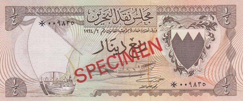 Bahrain, 1/4 Dinar, 1978, UNC, pCS1, SPECIMEN
Collector Series
Estimate: USD 2...