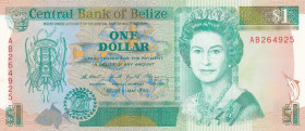 Belize, 1 Dollar, 1990, UNC, p51
Queen Elizabeth II. Potrait, Waves
Estimate: USD 30 - 60