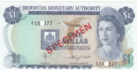 Bermuda, 1 Dollar, 1984, UNC, p28bs, SPECIMEN
Queen Elizabeth II. Potrait, Bermuda Monetary Authorıty
Estimate: USD 40 - 80