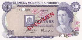 Bermuda, 10 Dollars, 1978, p30as, SPECIMEN
Queen Elizabeth II. Potrait
Estimate: USD 25 - 50
