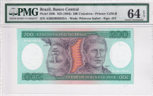 Brazil, 200 Cruzeiros, 1984, UNC, p199b
PMG 64 EPQ
Estimate: USD 25 - 50