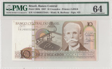 Brazil, 10 Cruzados, 1987, UNC, p209b
PMG 64
Estimate: USD 25 - 50
