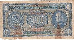 Bulgaria, 500 Leva, 1940, FINE, p58
There are large tears, Split, stains
Estimate: USD 20 - 40
