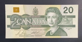 Canada, 20 Dollars, 1991, UNC, p97b
Queen Elizabeth II. Potrait
Estimate: USD 40 - 80