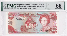 Cayman Islands, 100 Dollars, 1996, UNC, p20
PMG 66 EPQ, Queen Elizabeth II. Potrait
Estimate: USD 250 - 500