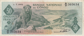 Congo Democratic Republic, 50 Francs, 1962, VF, p5a
Stained
Estimate: USD 30 - 60