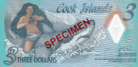 Cook Islands, 3 Dollars, 2021, UNC, p11s, SPECIMEN
Estimate: USD 25 - 50
