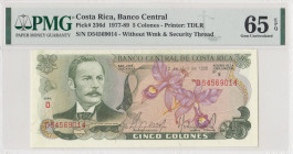 Costa Rica, 5 Colones, 1986, UNC, p236d
PMG 65 EPQ
Estimate: USD 25 - 50