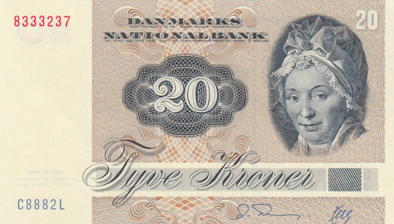 Denmark, 20 Kroner, 1988, UNC, p49sa
Danmarks Nationalbank
Estimate: USD 20 - ...