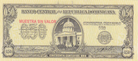 Dominican Republic, 50 Centavos Oro, 1961, UNC(-), p90s, SPECIMEN
Estimate: USD 20 - 40