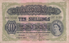 East Africa, 10 Shillings, 1954, VF(+), p34
Queen Elizabeth II. Potrait, Stained
Estimate: USD 200 - 400