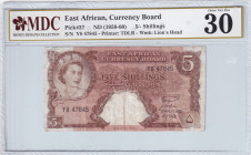 East Africa, 5 Shillings, 1958/1960, VF, p37
MDC 30
Estimate: USD 50 - 100