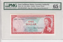 East Caribbean States, 1 Dollar, 1965, UNC, p13e
PMG 65 EPQ, Currency Authority, Queen Elizabeth II. Potrait
Estimate: USD 50 - 100
