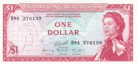 East Caribbean States, 1 Dollar, 1965, UNC, p13f
Queen Elizabeth II. Potrait
Estimate: USD 40 - 80