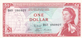 East Caribbean States, 1 Dollar, 1965, UNC, p13f
Queen Elizabeth II. Potrait
Estimate: USD 30 - 60