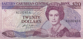 East Caribbean States, 20 Dollars, 1986/1988, VF, p19a
Queen Elizabeth II. Potrait
Estimate: USD 50 - 100