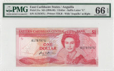 East Caribbean States, 1 Dollar, 1988/1989, UNC, p21u
PMG 66 EPQ, Queen Elizabeth II. Potrait
Estimate: USD 30 - 60