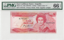 East Caribbean States, 1 Dollar, 1988/1989, UNC, p21u
PMG 66 EPQ, Queen Elizabeth II. Potrait
Estimate: USD 30 - 60