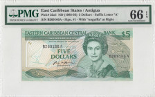East Caribbean States, 5 Dollars, 1988/1993, UNC, p22a1
PMG 66 EPQ, Queen Elizabeth II. Potrait
Estimate: USD 40 - 80