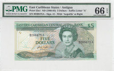 East Caribbean States, 5 Dollars, 1988/1993, UNC, p22a1
PMG 66 EPQ, Queen Elizabeth II. Potrait, Central Bank, U (Anguilla)
Estimate: USD 50 - 100