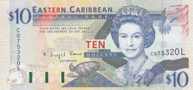 East Caribbean States, 10 Dollars, 1994, UNC, p32l
Queen Elizabeth II. Potrait, Light handling
Estimate: USD 30 - 60