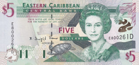 East Caribbean States, 5 Dollars, 2000, UNC, p37d
Queen Elizabeth II. Potrait
Estimate: USD 25 - 50
