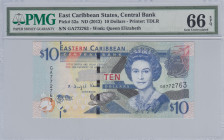 East Caribbean States, 10 Dollars, 2012, UNC, p52a
PMG 66 EPQ, Queen Elizabeth II. Potrait, Central Bank
Estimate: USD 40 - 80