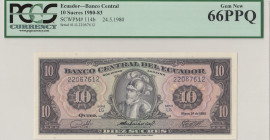 Ecuador, 10 Sucres, 1980, UNC, p114b
PCGS 66 PPQ
Estimate: USD 25 - 50