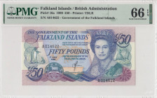 Falkland Islands, 50 Pounds, 1990, UNC, p16a
PMG 66 EPQ, British Administration
Estimate: USD 150 - 300
