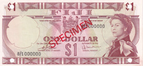 Fiji, 1 Dollar, 1974, UNC, p71bs, SPECIMEN
Queen Elizabeth II. Potrait
Estimate: USD 150 - 300