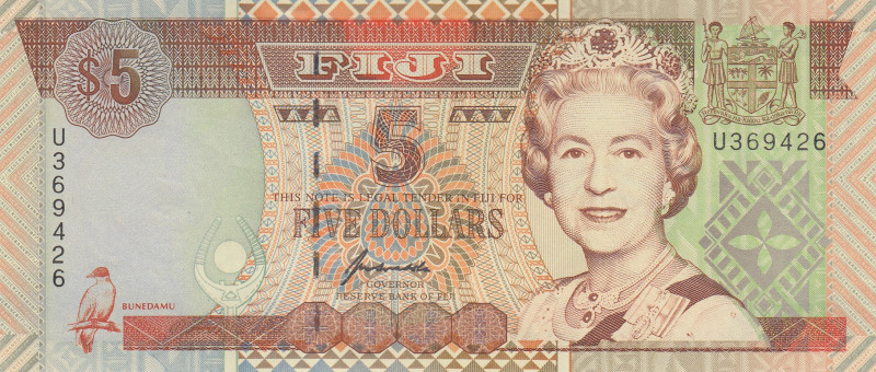 Fiji, 5 Dollars, 1998, UNC, p101a
Queen Elizabeth II. Potrait, Reserve Bank of ...