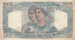 France, 1.000 Francs, 1945, VF, p130a
There are pen marks, stains and split
Estimate: USD 20 - 40