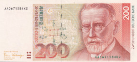 Germany - Federal Republic, 200 Mark, 1989, AUNC, p42
Deutsche Bundesbank
Estimate: USD 200 - 400