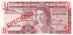 Gibraltar, 1 Pound, 1975, UNC, p20aCS1
Collector Series, Queen Elizabeth II. Potrait
Estimate: USD 30 - 60