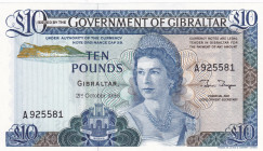 Gibraltar, 10 Pounds, 1986, UNC, p22b
Queen Elizabeth II. Potrait
Estimate: USD 60 - 120
