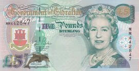 Gibraltar, 5 Pounds, 2002, UNC, p29
Queen Elizabeth II. Potrait, Commemorative banknote
Estimate: USD 25 - 50