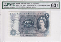 Great Britain, 5 Pounds, 1962/1966, UNC, p375a
PMG 63 EPQ, Queen Elizabeth II. Potrait
Estimate: USD 75 - 150