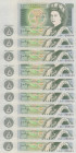 Great Britain, 1 Pound, 1978/1980, UNC, p377a, (Total 10 banknotes)
Queen Elizabeth II. Potrait, There are bundling traces
Estimate: USD 25 - 50