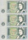 Great Britain, 1 Pound, 1981/1984, UNC, p377b, (Total 3 consecutive banknotes)
Queen Elizabeth II. Potrait
Estimate: USD 20 - 40