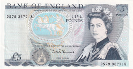 Great Britain, 5 Pounds, 1980/1987, UNC, p378c
Queen Elizabeth II. Potrait, Light handling
Estimate: USD 50 - 100