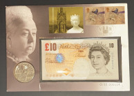 Great Britain, 10 Pounds, 2012, UNC, p389a, FOLDER
With Coin 5 Pounds, Low serial
Estimate: USD 40 - 80