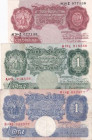 Great Britain, 10 Shillings-1-1 Pound, 1940/1960, p367;p368; p369; , (Total 3 banknotes)
10 Shillings, XF; 1-1 Pound, VF
Estimate: USD 30 - 60
