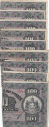 Greece, 100 Drachmai = 50 Drachmai, 1918, p61, (Total 9 banknotes)
In different condition between VF and XF, Stained
Estimate: USD 20 - 40